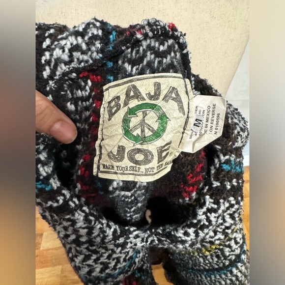Baja Joe Mexican Jerga Blanket Hoodie Cropped Hippie Pullover Women’s Medium - Picture 7 of 8